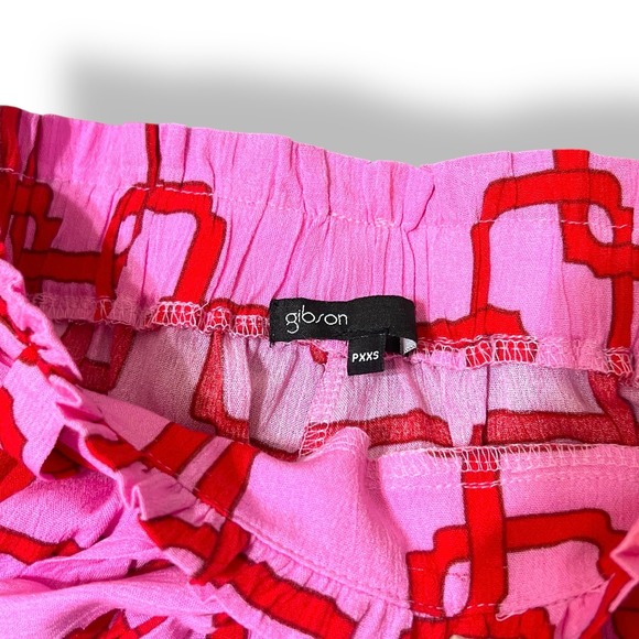 NWT Gibson‎ Pink Red Chain Link Pattern Shorts Paper Bag McBling XXSP - Picture 5 of 6